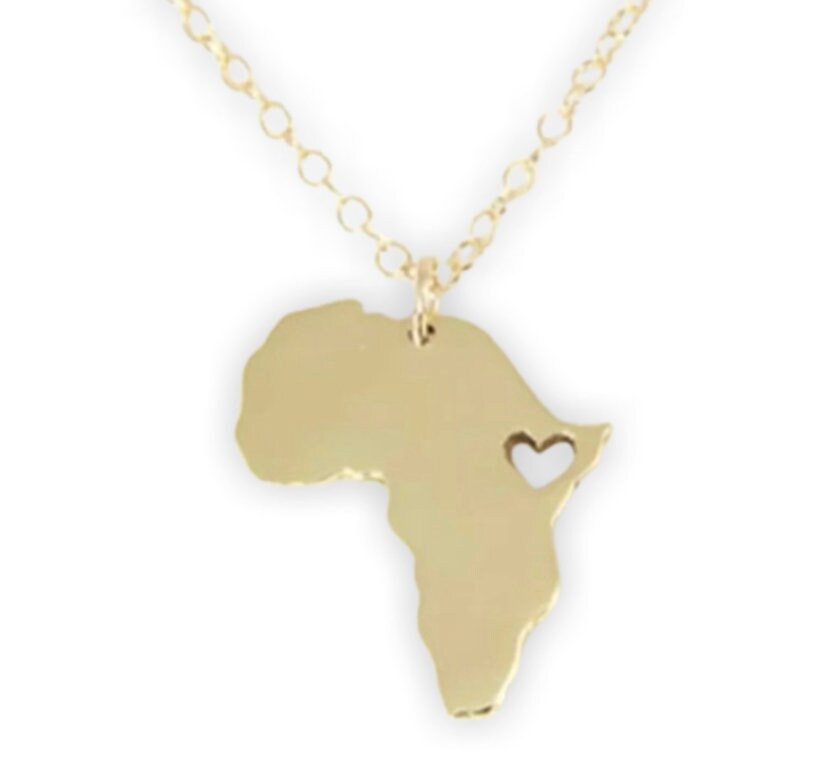 Love Africa Map Necklace