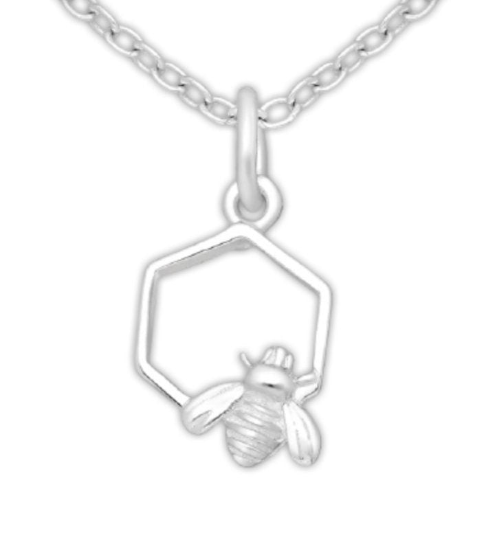 Bee and Honeycomb Necklace