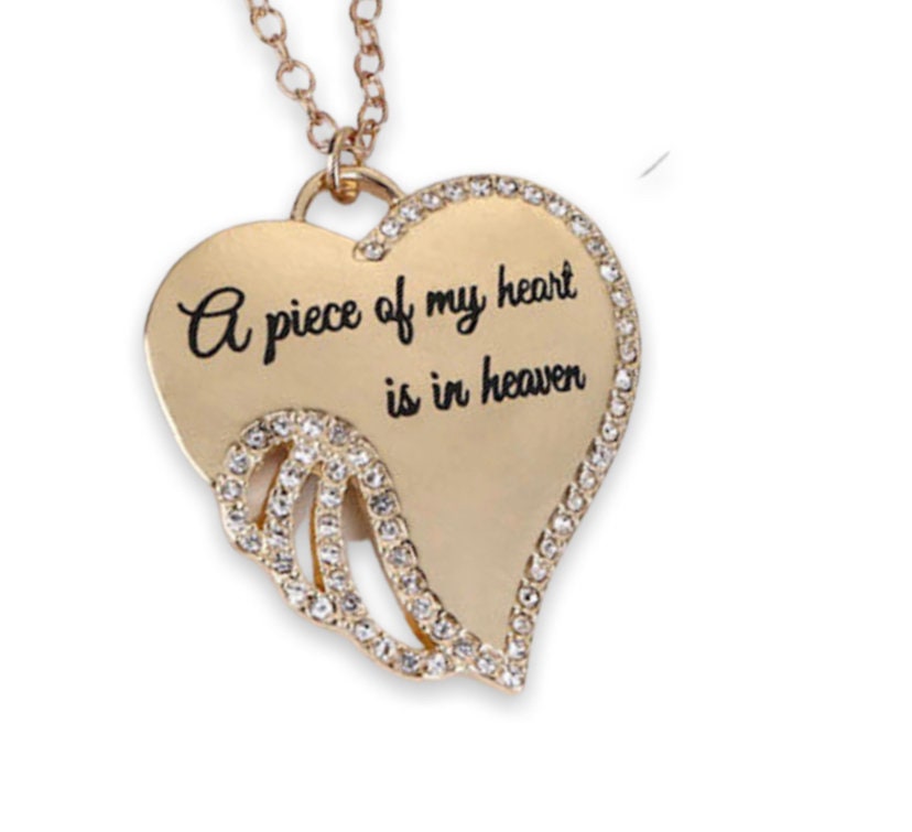 Gold Plated "A piece of my heart is in heaven" Necklace