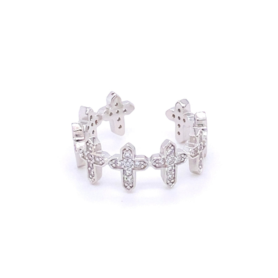 CZ Diamond Cross Ring