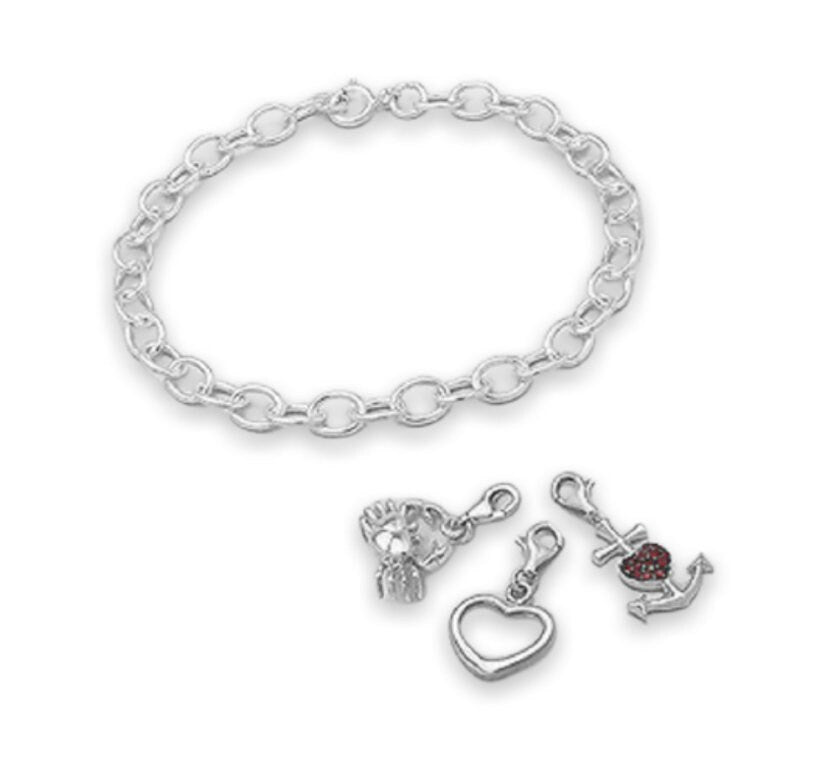 925 Sterling Silver Hallmarked Adjustable Bracelet to which cute locker-charms can be added