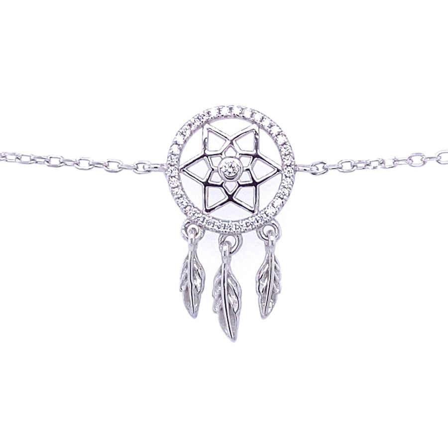 Dream Catcher Bracelet Decorated with Diamonds