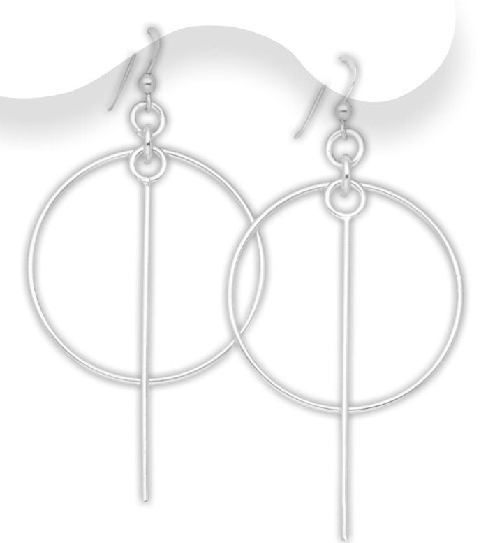 Bar And Circle Hook Earrings