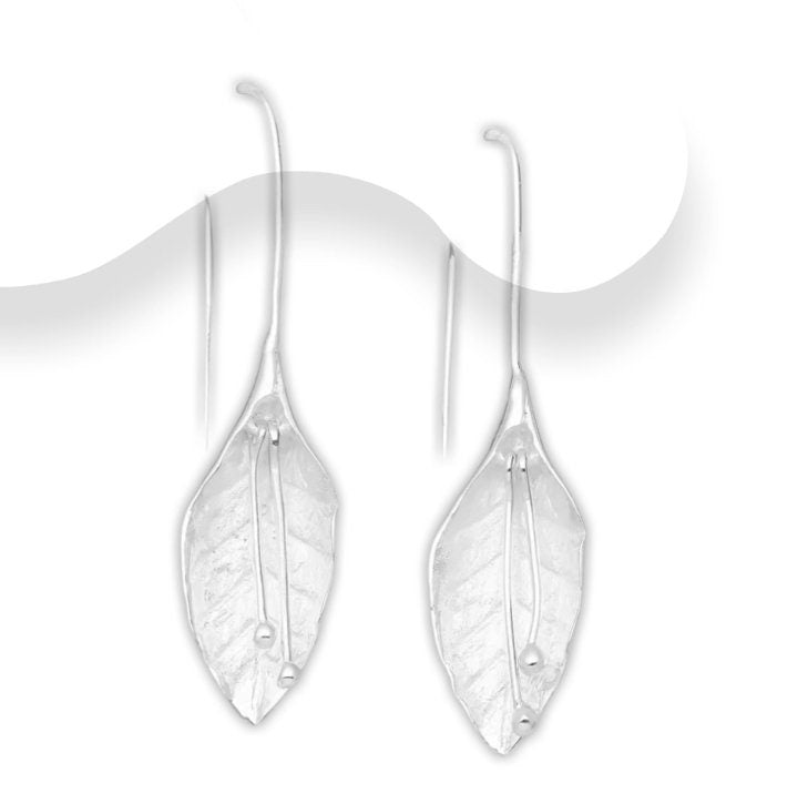 925 Sterling Silver Flower Hook Earrings