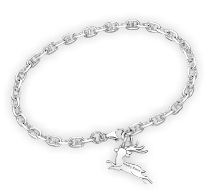 Deer and "Happy Xmas" Bracelet, festive reindeer bracelet