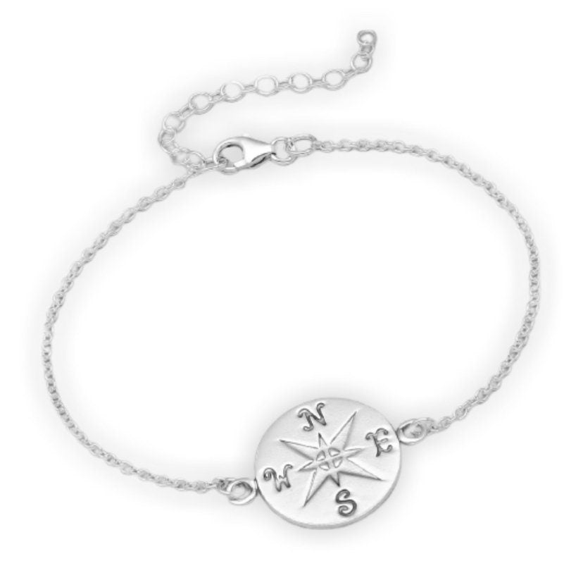 925 Sterling Silver Compass Bracelet