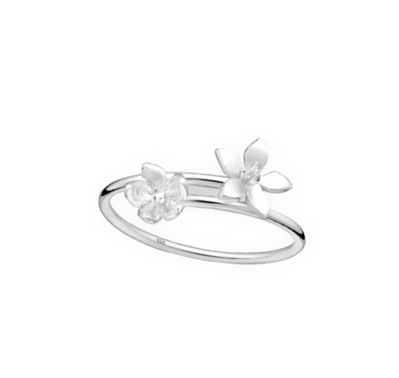 925 Sterling Silver Adjustable Flower Ring