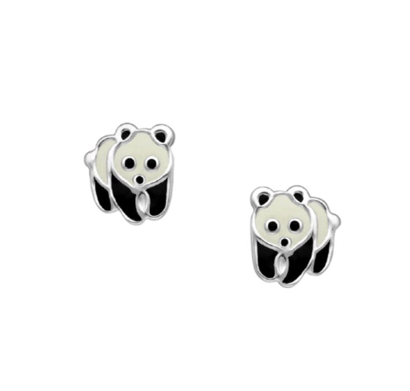 Panda Bear Push-Back Stud Earrings