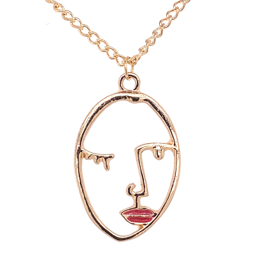 Human Face Charm Necklace