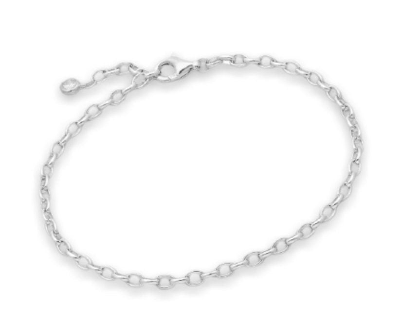 925 Sterling Silver Locker Charm Bracelet, Decorated with Lab Created Diamond