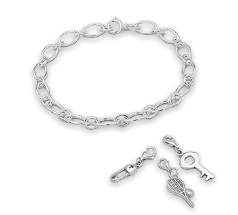 Adjustable Bracelet to which locker-charms can be added (sold separately)