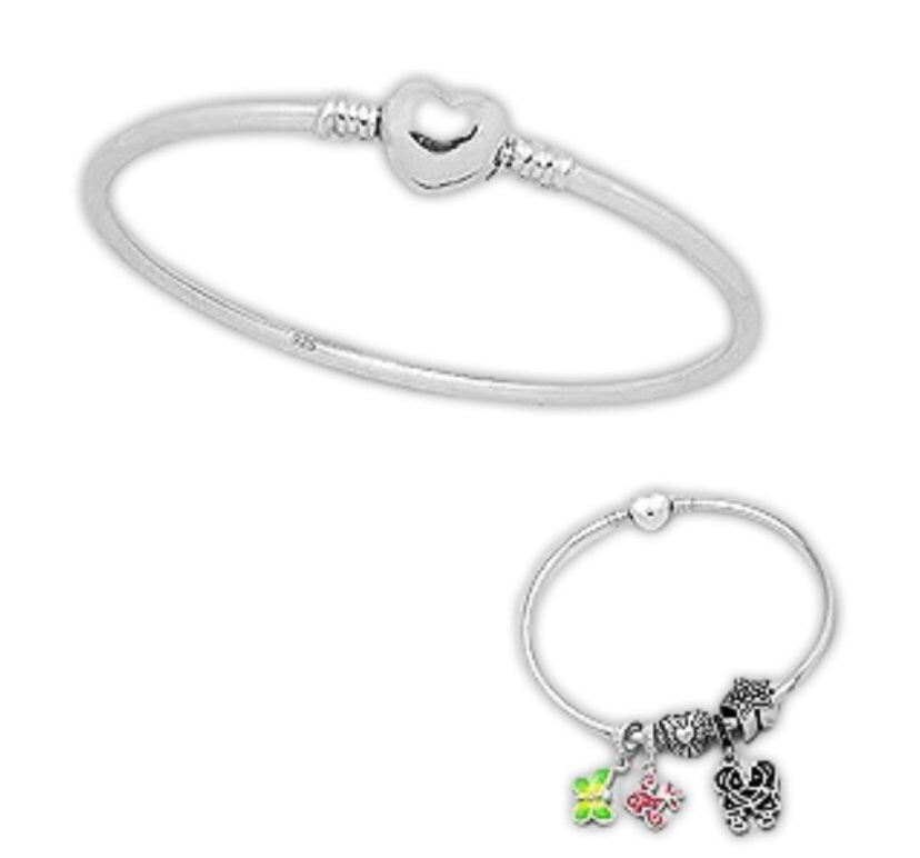 Love Heart Charm Bangle