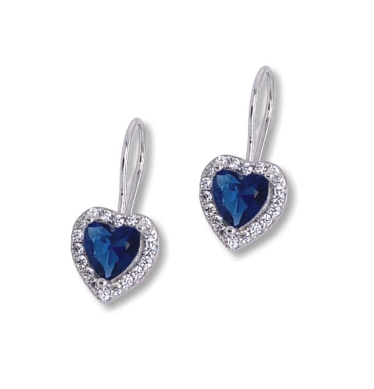 Halo Heart Kidney Earrings, Decorated with Diamonds