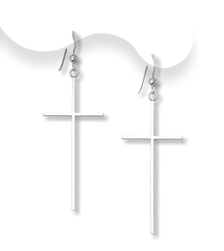 Large Bohemian Style Cross Earrings