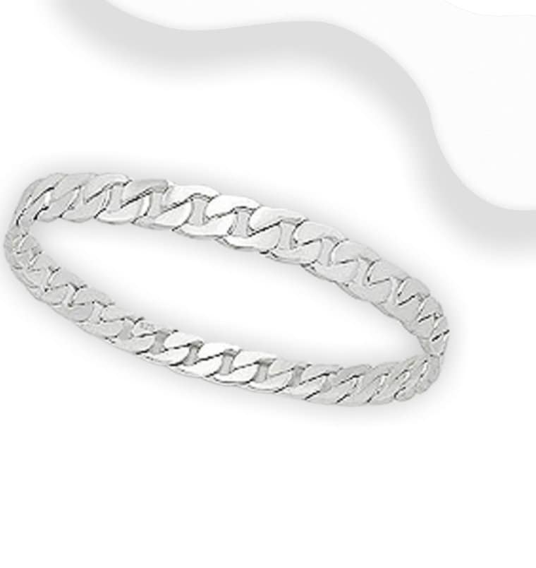 925 Sterling Silver Unisex Links Bangle